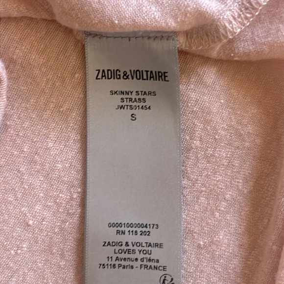 NWT- Zadig & Voltaire Strass Star Linen Blend T-Shirt - Size S - Picture 6 of 9